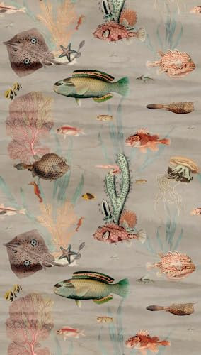 Livingwalls 398711 Papier peint intissé de qualité supérieure Motif animal multicolore, gris, rose 3,71 x 2,80 m Fabriqué en Allemagne