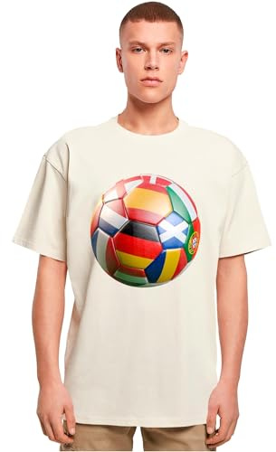 Mister Tee Herren Football's Coming Home Europe Tour Oversize Tee Sand, M