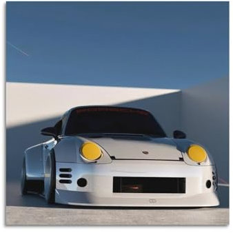 GTTHOK Super Car-Poster für 911 993 RWB Sportauto-Rennwagen, dekoratives Gemälde, Leinwand-Kunstbild, 40 x 40 cm