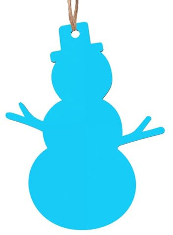 Adornos de madera de Navidad de color azul claro, adornos de árbol de Navidad, centros comerciales, supermercados, adornos de madera, 6 unidades