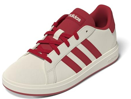 adidas Grand Court Lifestyle Tennis Lace-Up Shoes Schuhe, Off White/Collegiate Red/Core Black, 31 EU