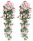 Yiyifor Blumen Künstlich, 2 pcs Künstliche Hängepflanzen Künstliche Blumen Rosen für Außen- und Innenhochzeit Wand Dekoration (Rosa)