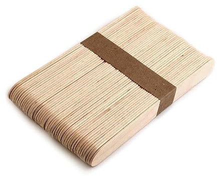 Holzspatel zum Auftragen von Wachs und Zuckerpaste für die Haarentfernung - 100 Stück - 1,0 x 11,4 cm - Holzspatel