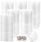 MIVIDE 100 Pièces Pots à Sauce en Plastique avec Couvercle 200ml, Boîte à Sauce Transparente, Boite Plastique Alimentaire avec Couvercle Reutilisable Pour Salades, Condiments, Passe Au Micro-Ondes