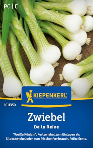 Kiepenkerl Zwiebelsamen De la Reine 1011350 - Gemüsesamen für Perlzwiebeln mit einer Wuchshöhe von 30 bis 40 cm und Inhalt für 4 bis 6 lfd. Meter - Saatgut