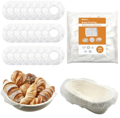 Banneton Brotgärkorbeinlagen, antihaftbeschichtet, BPA-frei, elastisch, um Teig am Korb zu verhindern, 100 Stück