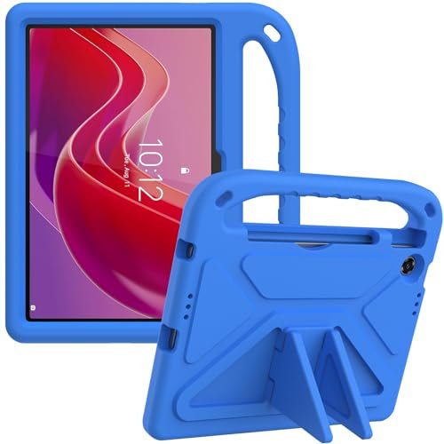 YRH Funda para Lenovo Tab 10.1 pulgadas 2025, con soporte de agarre resistente a los golpes, funda infantil para tablet Lenovo Tab (azul)