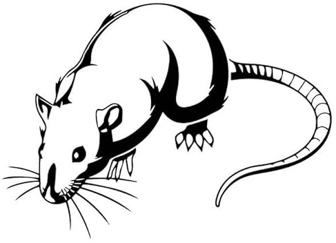 CHSLO Autoaufkleber 16,4 cm * 11,7 cm Cartoon Ratte Dekor Auto Aufkleber Vinyl Aufkleber Auto Kofferraum Zubehör Schwarz/Silber