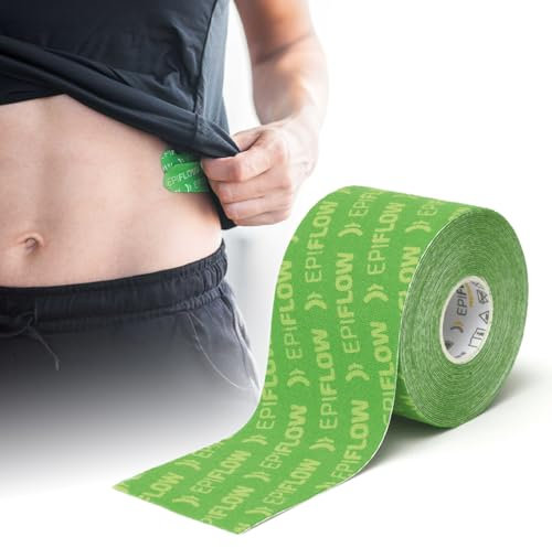 SISSEL EPIFLOW Kinesiology Tape 5cmx5m Grün | Kinesiologie Tape für Sport & Therapie | Physio & Sporttape | Medizinisches Tape für Schmerzen & Narben | Knie Tape | Kinesiotapes | Baumwolle Tape Sport