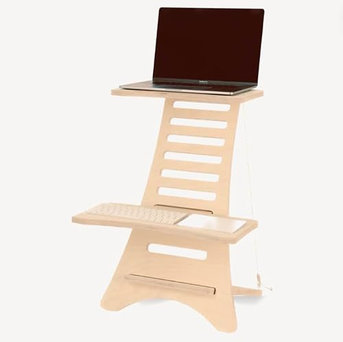 HumbleWorks. Stan 1 Hard Standing Desk for Laptop | Elegant Ergonomic Wood Riser | Smart, Sustainable British Design – Made in UK