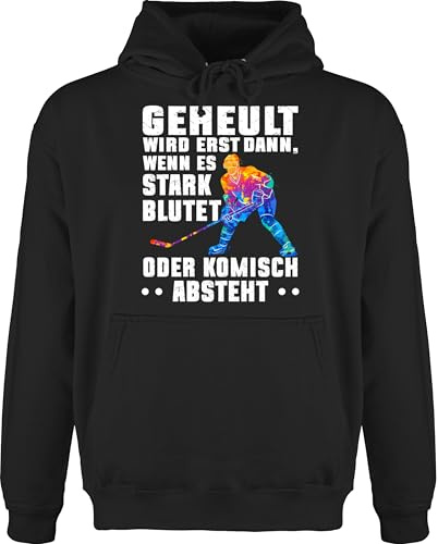 Shirtracer - Hoodie Herren Pullover Männer - Geheult Wird erst wenn es stark blutet Eishockey Geschenk für Eishockey Fans Geschenkideen Ice Hockey I