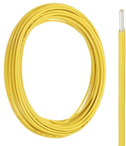 QUARKZMAN Cavo rigido UL1007 calibro 18 25 piedi 300V 18 AWG giallo | PVC 80 gradi, per cablaggi fissi elettrodomestici, alta temperatura, rame stagnato