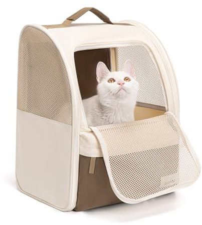 Wakytu HundeRucksack und KatzenRucksack für Kleine Haustiere,600D verschleißfestes Oxford-Gewebe, Hundetragetasche, Katzenrucksack, geeignet für Reisen (2-7kg)