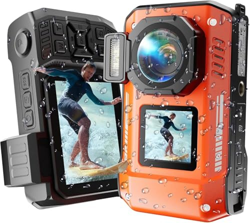MaxMango D50 33FT Macchina Fotografica Subacquea Impermeabile, 8K 70MP Fotocamera Digitale con 16 GB di Scheda, Doppio Schermo 2.8'' per Selfie, 18x Zoom, Resistente a Polvere e Urti per Snorkeling
