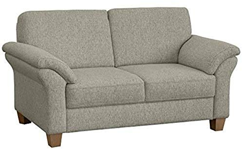 CAVADORE 2-Sitzer Byrum / Große 2er-Couch im Landhausstil mit Federkern / Passend zur edlen Sofagarnitur Byrum / 156 x 87 x 88 / Natur (Weiss-Beige)