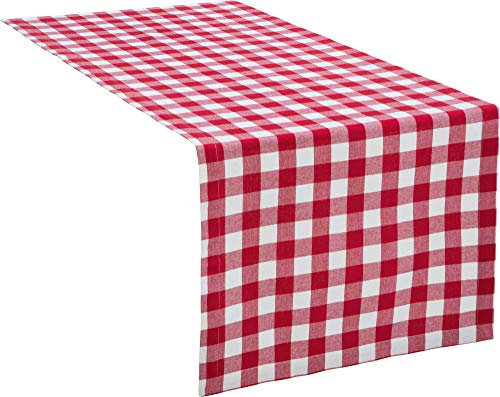 REDBEST Tischläufer, Tischdecke Landhaus karo Nashville rot Größe 50x150 cm - strapazierstark, langlebig, glattes Gewebe, mit Kuvertsaum (weitere Farben, Größen)