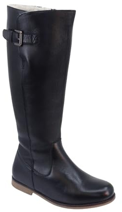 Chums Ladies Leather Zip Boots with Sherpa Fleece Lining | Adjustable Buckle, and Side Zip, Warm and Stylish Winter Footwear