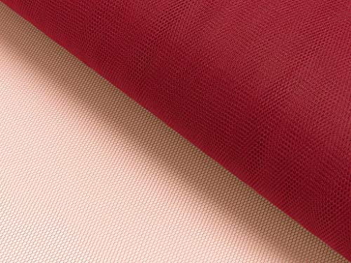 Tüll - Meterware - für Bekleidung & Deko - 140 cm - standfest und hochwertig - Meterpreis (Rot)