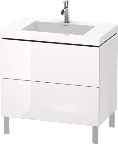 Duravit Duravit Waschtischunterbau L-CUBE mit Waschtisch Vero Air, 698 x 800 x 480 mm ohne Hahnloch mediterrane eiche