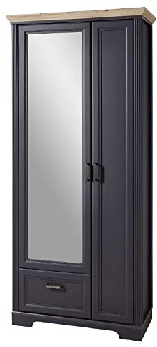 Froschkönig24 Jasmin Garderobenschrank Dielenschrank Garderobe Flur Graphit/Eiche