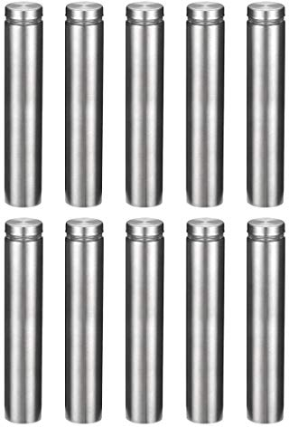 sourcing map 3/4 Dia x 4(19x100mm) Standoff Screws Wall Mount Sign Holders Acrylic Glass Nails 10pcs