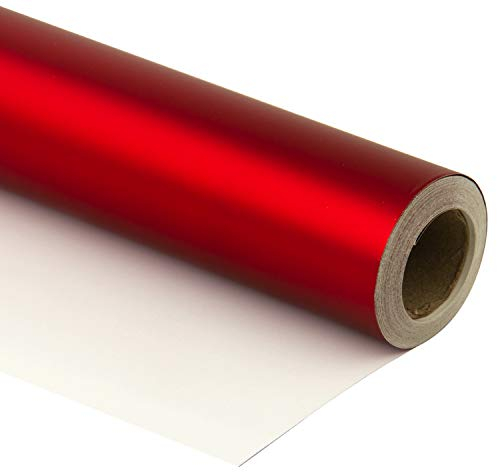 RUSPEPA Geschenkpapierrolle - Mattrot Für Hochzeit, Geburtstag, Dusche, Glückwünsche Und Weihnachtsgeschenke - 76 cm X 10 m Pro Rolle