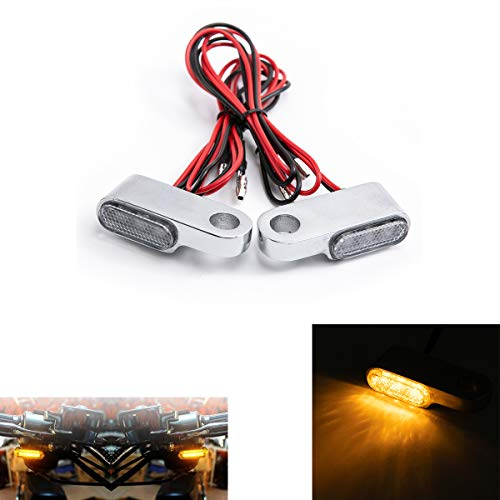 evomosa Moto Mini LED Indicatore di direzione Indicatore luminoso Lampeggiante per moto Scooter Cafe Race (Argento)