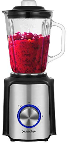 Mesko MS4080 Standmixer, 1,5 L Glas Krug, Mixer Smoothie Maker Maximale Leistung 1200W, Eiszerkleinerer, 2 Geschwindigkeitsstufen + Pulsfunktion, Blender mit 6 Edelstahlklingen, 21.000 U/min
