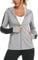 Wayleb Veste Sport Femme Sweat Légère Zippé Capuche Vestes à Manches Longues, Gris XXL