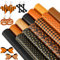 Whaline Halloween Kunstleder Bl?tter 20、3 x 30、5 cm Kürbis Plaid Punkte Streifen Kunstleder Glitzer Schwarz Orange Kunstleder für Halloween DIY Handwerk Ohrring Haarschleife 12 Blatt