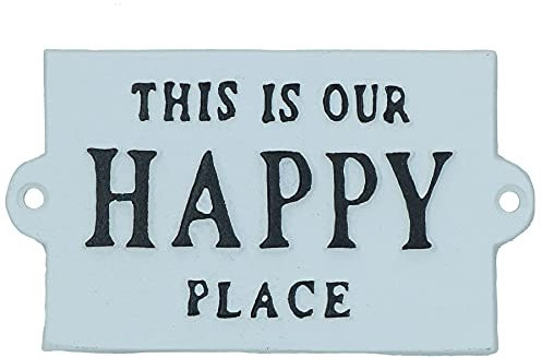 This Is Our Happy Place-Schild aus Gusseisen, für Garten, Haus, Wand, Tür