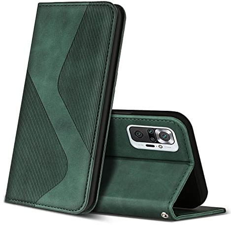 ZONNAVI Funda para Xiaomi Redmi Note 10 Pro / 10 Pro MAX, Funda Libro de Cuero con Ranura para Tarjeta, Wallet Flip Caso Cubierta Case Carcasa para Xiaomi Redmi Note 10 Pro / 10 Pro MAX (Verde)