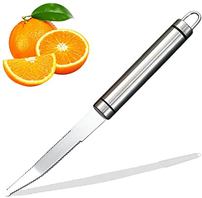 Setaria Viridis Stainless Steel Serrated Grapefruit Knife, 3.9 inches, Silver, Easy Peeling, Slicing, Coring, Dishwasher Safe