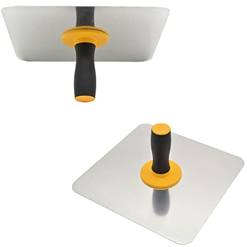 INIFLM 2PCS Aluminium Plastering Hawk with Soft Grip Handle, Plaster Mortar Board Holder Finishing Plastering Tools for Cement Mortar Drywall
