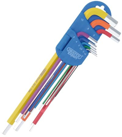 Draper 04911 Metric Multicolour Extra-Long Arm Hex Key Set (9 Piece)