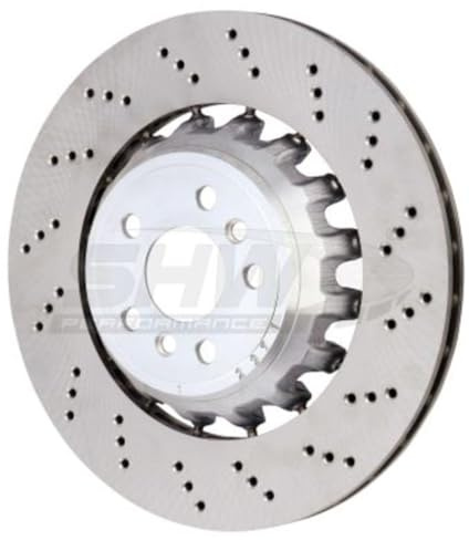 SHW Performance BRR43504 1x Bremsscheibe Hinten Rechts Ø370mm gelocht innenbelüftet zweiteilige Bremsscheibe Kompatibel mit BMW X3 G01, F97 34118054828