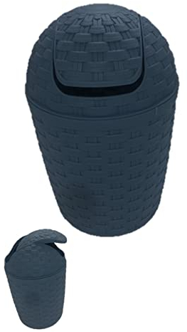 Conny Clever Kosmetikeimer aus Kunststoff, Abfalleimer mit Schwingdeckel, Abfallbehälter, Mülleimer für Bad, Küche, leichter Schwingdeckeleimer, Badezimer, Inneneimer (5L, grau