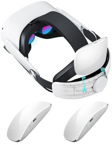 Geekvr Q2S Comfort Elite Battery Head Strap for Meta/Oculus Quest2,350g Light Weight,5000mAh Hot-Swappable Magnetic No Screws Magic Mouse-Like VR Battery,Simple & Neat Design,VR Accessories [oculus]