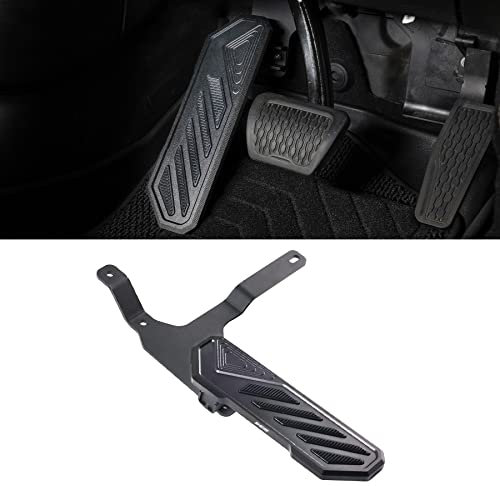 SHEAM Dead Pedal Repose-pied – Panneau de coup de pied côté gauche antidérapant épais compatible avec Jeep Wrangler JK JL JLU 4xe Gladiator JT 2007-2025 réglable sans perçage Noir