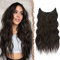 FESHFEN Secrets Haare Extensions Lange Gewellt Dunkelbraun Haarverlängerung Invisible Secret Haarextension Synthetik Hair Unsichtbarem Haarteile für Frauen 50 cm