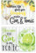 YöL Pack of 2 Gin & Tonic Tempered Glass Worktop Saver Chopping Board - Anti Slip, Surface Protector, Cocktail Drinks Fruit