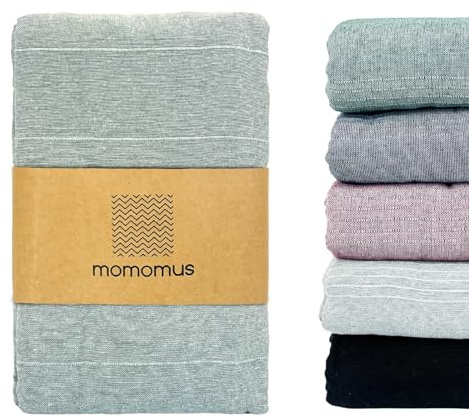 MOMOMUS Colcha Multiusos, Plaid Sofá, 150 x 200 cm, Gris Claro | Cubrepiés o sobrecama decorativa para camas de cualquier ancho: tejido plano ligero