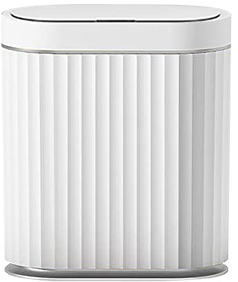 maxant Smart Trash Bin with Lid, Automatic Trash Can, Smart Motion Sensor Waste Bin, Touch Bin, Trash Can for Bedroom Bathroom Kitchen Office (9L Weiß Grau)