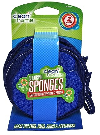 Clean Home Terry Net Esponjas de estropajo, paquete de 2