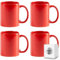 ShyaWorld Tazas de cerámica de 370ml de colores presentada en caja individual. Aptas para microondas y lavavajillas. (Rojo, 10)