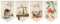 Hiseng 4pcs Japanischer Stil Noren Leinen Kurze Vorhänge Türvorhang Raumteiler Tapisserie für die Heimtextilien Raumteiler für japanische Sushi-Bar, Dekoration (30x50cm,Retro-Stil B)