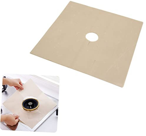 UKCOCO Herdplattenabdeckung Gasherd-schutz 4er-pack Herdplatten-schutzfolien Ofenauskleidungsfolien für Gasherde Antihaft-material Beige