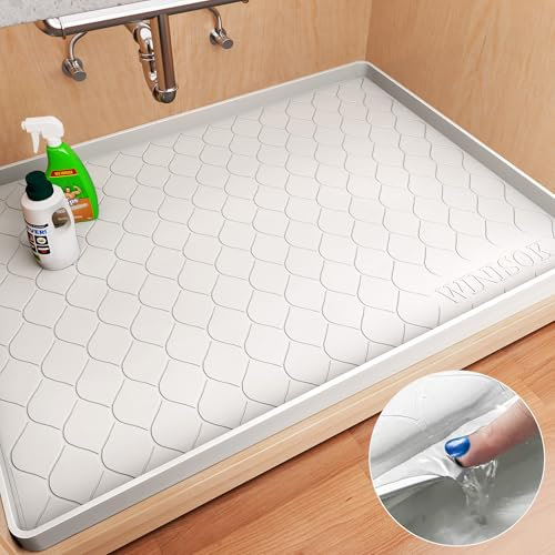 Winisok Silicone Under Sink Mat 22 x 19, Kitchen Essentials and Gadgets, Shelf Liner and Cabinet Protector, Home Organizers and Storage, Waterproof Bathroom Tray