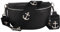 MIRROSI® Bauchtasche Damen, Echtleder, Made in Italy, Umhängetasche, Brusttasche, Crossbody Bag (1 Tasche & 2 Gurte) (Schwarz (Anker Schwarz), Große Tasche (28x18x9cm))