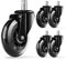 Lot de 5 roulettes de chaise de bureau silencieuses pour chaises de bureau, chaises de bureau, roulettes respectueuses du sol, 11 mm x 22 mm, roulettes pour sol dur pour chaise de bureau Noir